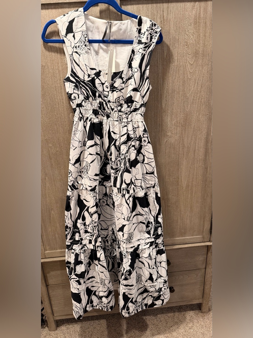 NWT Anthropologie The Somerset Sleeveless Maxi Dress Black and White XS - Picture 4 of 8